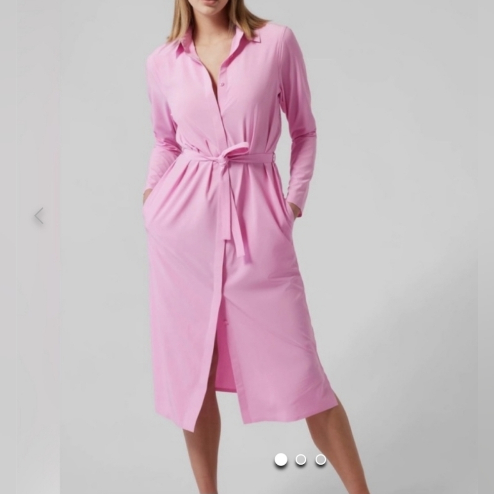 Athleta Urbanite Shirt Dress in Pink Barbiecore Size M - Picture 1 of 16